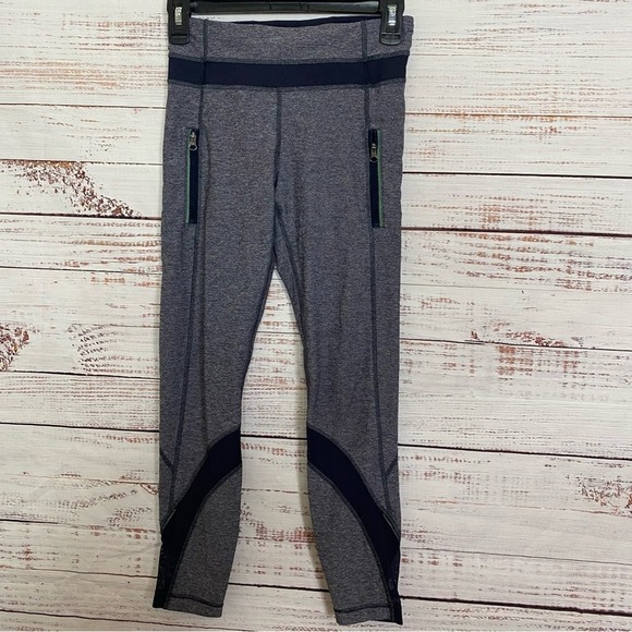 Lululemon Blue inspire mesh detail size 4 space-dye leggings - Picture 1 of 6